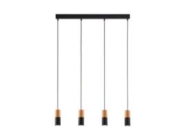 Suspensão Linear Elit Metal Preto Gu10 4 Lâmpada