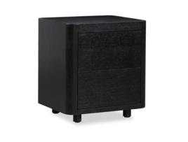 Fresno Gante 55X55X50 Cm Mesa De Cabeceira De Madeira Com 2 Gavetas