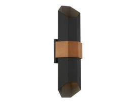 QUOIZEL Led de Luz Ao Ar Livre Qz-Chasm-L-Bkw Alumínio Do Chasm Led de Vidro 2 Lâmpadas