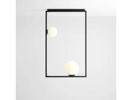 Lâmpada de Teto Quadro 2 Preto