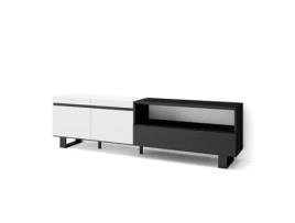 Móvel de Tv 200X57X35cm para Televisores Até 80 Design Industrial Branco e Preto SKRAUT HOME