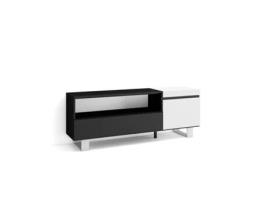 Móvel de Tv 150X57X35cm para Televisores Até 65 Design Industrial Branco e Preto SKRAUT HOME