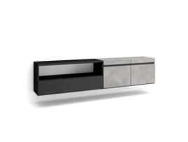Móvel de Tv 200X45X35cm para Televisores Até 80 Suspensos Cimento SKRAUT HOME