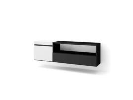 Móvel de Tv 150X45X35cm para Televisores Até 65 Suspensos Branco e Preto SKRAUT HOME
