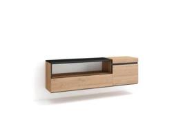 Móvel de Tv 150X45X35cm para Televisores Até 65 Suspensos Carvalho e Preto SKRAUT HOME