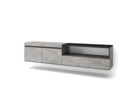 Móvel de Tv 200X45X35cm para Televisores Até 80 Suspensos Cimento SKRAUT HOME