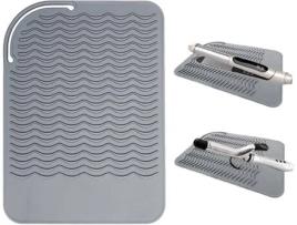 Tapete de Silicone Resistente Ao Calor para Alisador de Cabelo Chapinha e Ferramenta de Modelagem a Quente Cinza TUSERXLN