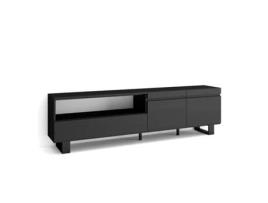 Móvel de Tv 200X57X35cm para Televisores Até 80 Design Industrial Preto SKRAUT HOME