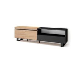 Móvel de Tv 200X57X35cm para Televisores Até 80 Design Industrial Carvalho e Preto SKRAUT HOME