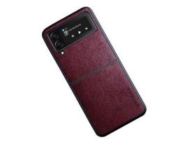 Capa para Samsung Galaxy Z Flip 3 5G AIORIA Pele Sintética Vermelho