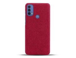 Capa para Moto E20 KSQ Pele Sintética Vermelho