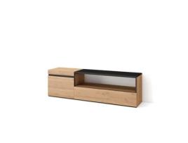 Móvel de Tv 150X45X35cm para Televisores Até 65 Estante para Tv Carvalho e Preto SKRAUT HOME