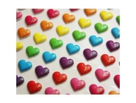 135 Adesivos Relevo 3D Corações Multicoloridos Glitter GLOBAL GIFT