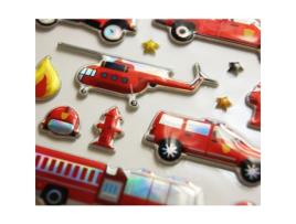 Adesivos Reutilizáveis ??- Relevo 3D Bombeiros Efeito Metálico GLOBAL GIFT