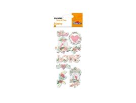 Adesivos com Brilho em Relevo Love Floral GLOBAL GIFT