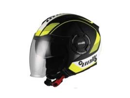 Capacete UNIK Cj-11 Wolf - Preto Branco Amarelo - XL