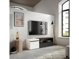 Móvel de Tv 150X45X35cm para Televisores Até 65 Estante para Tv Branco e Preto SKRAUT HOME