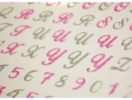 111 Adesivos Alfabeto e Números Glitter Rosa e Cinza GLOBAL GIFT
