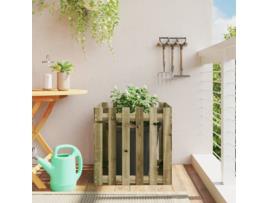 Vaso de Jardim com Design de Cerca 60X60X60 Cm Pinho Impregnado VIDAXL