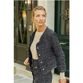 La Petite Etoile Casaco com gola redonda, efeito tweed, NEA