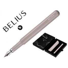 Caneta Belius Space B com Bolsa Imitação Pele Cinza Tinta Azul
