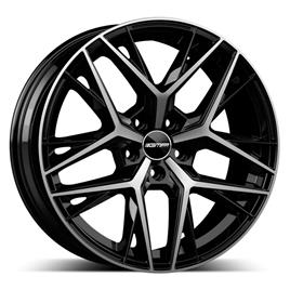 Jante de alumínio gmp lunica 7.5x18 5x114.3 et45 frente polida preta