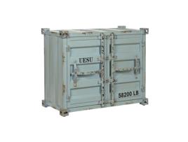 Suporte para garrafas Home ESPRIT Turquesa Metal Madeira MDF 77 x 37 x 64 cm