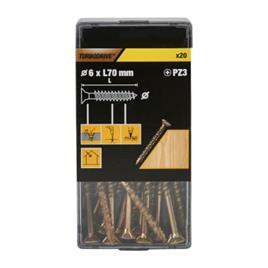 20 parafusos para madeira pozidriv premium 6 x 70 mm Turbodrive
