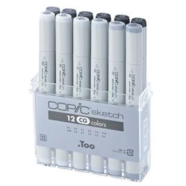 Copic Marcador Sketch, Cinzento Frio, 12 Cores