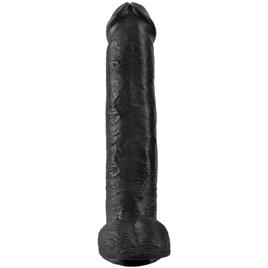 KING COCK - PÊNIS REALÍSTICO COM BOLAS 34,2 CM PRETO