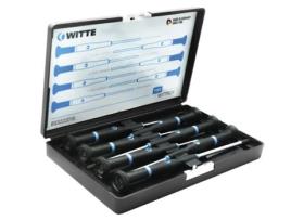 WITTE-89322-Conjunto De 7 Chaves De Fenda De Precisão Wittron Em Caixa De Plástico Anti-Choque (Pl/Ph)