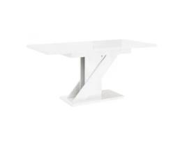 Mesa de Jantar Extensível Hesper Branco Alto Brilho 120-160X80X75 Cm Aglomerado Placa de Inserção 30 kg Máx. CASA VITAL