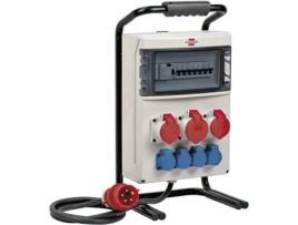 BRENNENSTUHL-1154900021-IP44 Distribuidor de energia portátil para uso externo permanente e no local com disjuntor Fi, plugues Cee 1X32A + 2X16