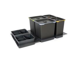 Lixeira Modelo Basso M900 2X16L 2X8L 2 Recipientes Modelo Antracite JUYPAL