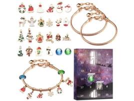 Calendário de Contagem Regressiva de Natal de 24 Dias Kit de Fabricação de Pulseiras para Meninas