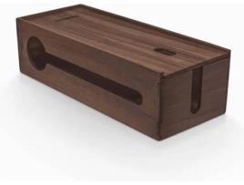 Organizador de Cabos/Estação de Armazenamento e Carregamento com Tampa Deslizante WOODSAKA Reka Grande Nogueira (43.7x14.7x11 cm)