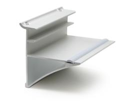 Est/Suporte Madeira Espessura Máxima de 28Mm L100 Prata Fosca Cabeça Plana Com Aba de Fixação Superior e Borracha ZOBAL