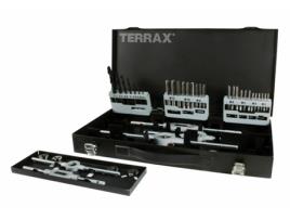 Conjunto De Ferramentas De Rosqueamento Terrax-A245030-44 Peças Em Caixa De Metal