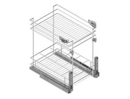 Bandeja porta-garrafas clássica M400 cromada com guia oculto Ca extração parcial 25Kg Sp16-19 MC