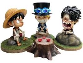 3 Figuras EASTVAPS One Piece Luffy Nautical King GK Saber Ace