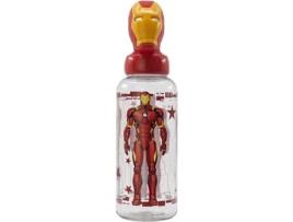 Garrafa Tampa 3D 560Ml Avengers Invincible Force: Iron Man