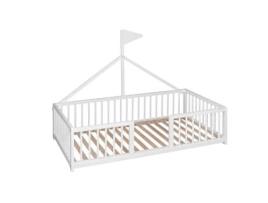 Cama Infantil Tipi Montessori Apache Wonderland (Madeira de Faia - Branco - 140x70 cm)