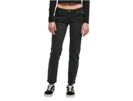 Jeans de Mulher URBAN CLASSICS Alta Direita Preto (29)