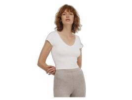 T-Shirt de Mulher ORGANIC BASICS Pescoço V Core Branco (M)