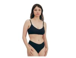 Cuecas de Mulher ORGANIC BASICS Naked Rib Preto (M)