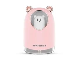 Humidificador VANJL Difusor de Óleo de Aroma Pulverizador de Névoa Urso Bonito dos Desenhos Animados 300Ml-Rosa