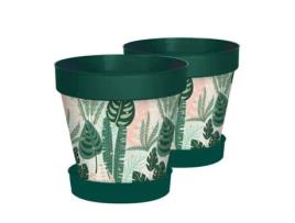 Pack de 2 Conjuntos de Panelas e Pratos para Interior e Exterior Feito de Pp 17 Cm Bolinhas TIENDA EURASIA