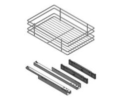 Bandeja Multiuso Cromada Clássica M300 H120 Com Guia Escondida Ca Extração Total 30Kg Sp16-19 Altura H 150 Módulo Módulo 450 MC