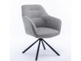 2 Conjunto de Cadeiras de Jantar Cody Cinza 63X61X88 Cm Giratório Tecido Metal CASA VITAL