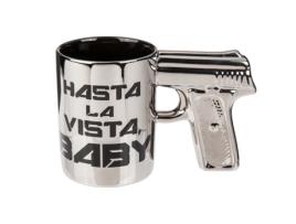 Caneca Prateada com Punho de Pistola / Tamanho: 15,5X8X10,4 Cm OUT OF THE BLUE